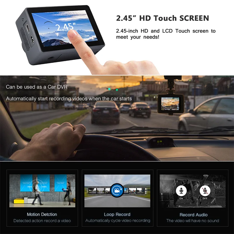 Спортивная Экшн камера SOOCOO S200 4k водонепроницаемый чехол внешний микрофон GPS Wi Fi