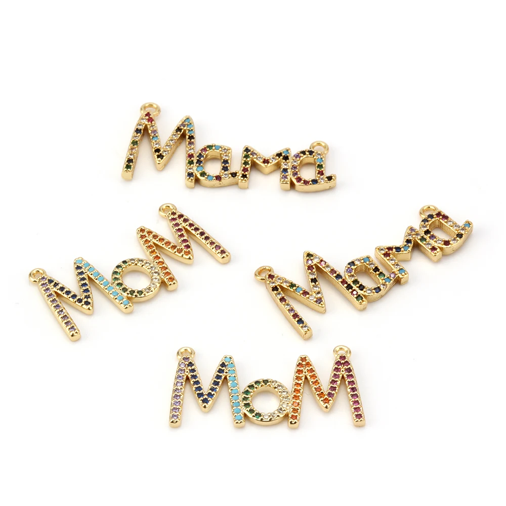 Yishan 1Pcs Lovely Letter MOM/MAMA Pendant Copper Necklace Jewelry Accessories for DIY to Mother Love Festival Gift EY6215 | Украшения и