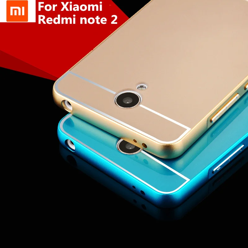 FOR Xiaomi Redmi Note 2 Case Cover Luxury Frame Hybrid Aluminum Metal +Acrylic Back Case for redmi note2