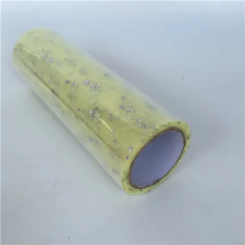Light yellow c05 Блесток Тюль ролл 6 дюймов 10 ярдов пачка ткань свадебная отделка органзы Лазерная DIY кукла ремесло поставки - Цвет: Light yellow c05