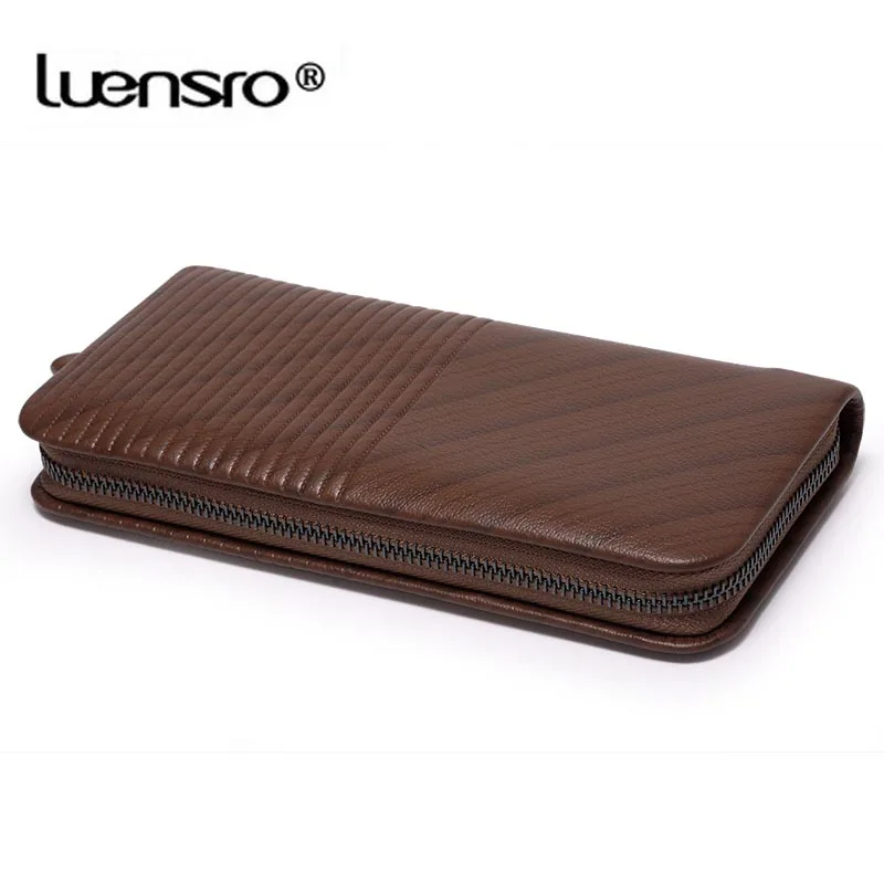Брендовые мужские кошельки LUENSRO из 100% натуральной кожи Длинный кошелек деловой