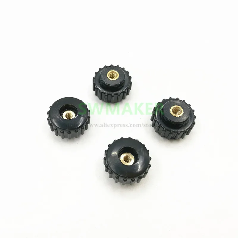 10pcs OD 30mm Straight thread Through hole M3 M4 M5 M6 M8 adjusting knob Round head rubber Hand Knob Nut Tighten | Обустройство дома