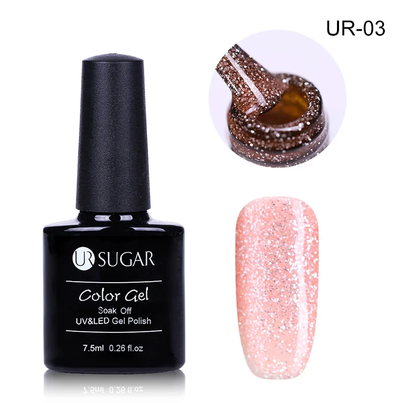 Ur Sugar 7,5 мл кристальный блеск УФ-гель для ногтей Золотая серия УФ светодиодный Гель-лак замачиваемый долговечный маникюрный лак для ногтей - Цвет: UR-03