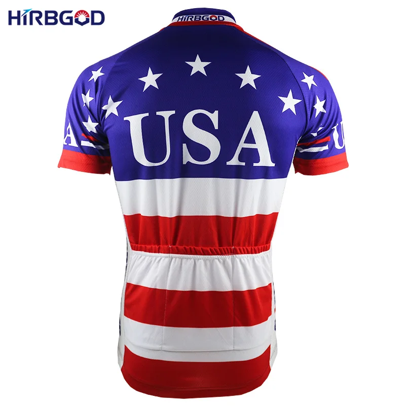 HIRBGOD высокое качество Джерси для велоспорта Флаг США мужская летняя дышащая