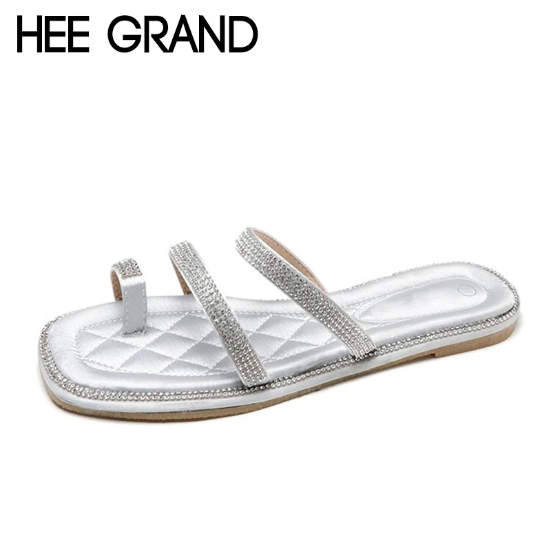 HEE GRAND/Новинка 2018 года женские шлепанцы модные повседневные однотонные пикантные