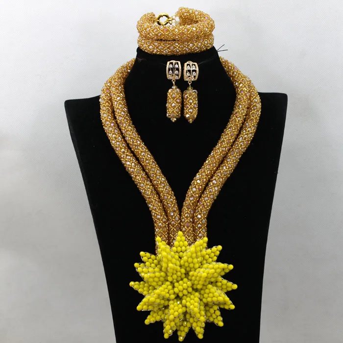 2017 г. цвета шампанского золотые африканские крупные свадебные ювелирные наборы