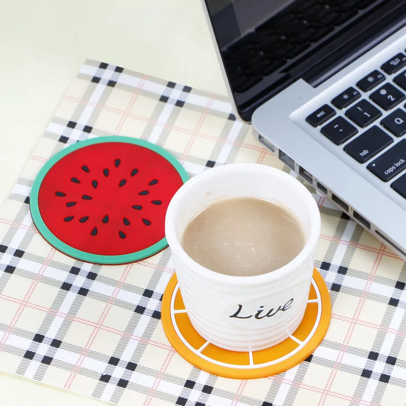 Colourful Table Mat Silicone Dining Cup Mats Creative Non-slip Kitchen Accessories Cups Heat Insulation Teacup Cushion | Дом и сад