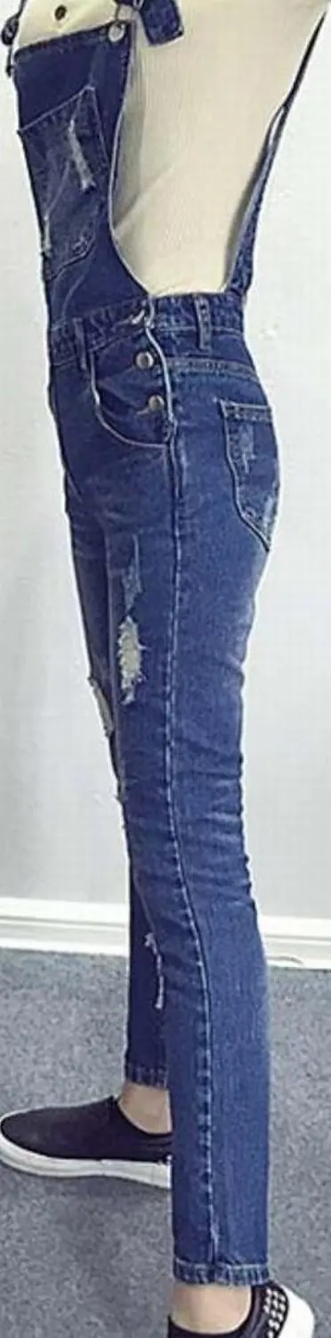 Abetteric Для женщин Slim Fit Длинные сиамские Повседневное джинсовые штаны Комбинезоны