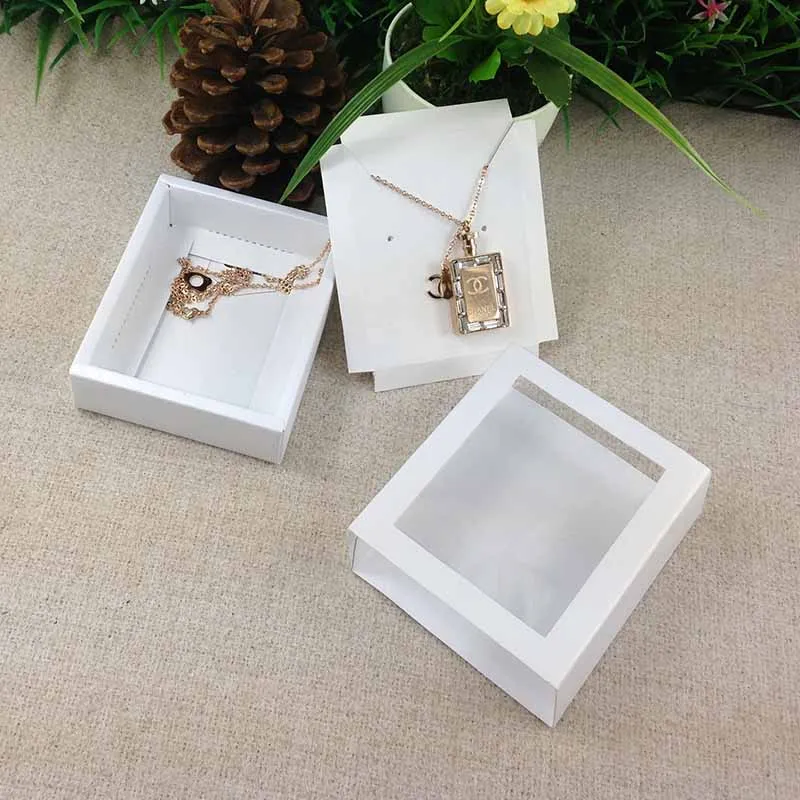 Карточка для ожерелья белая оконная коробка 1 лот = 50 коробок + шт. внутренней