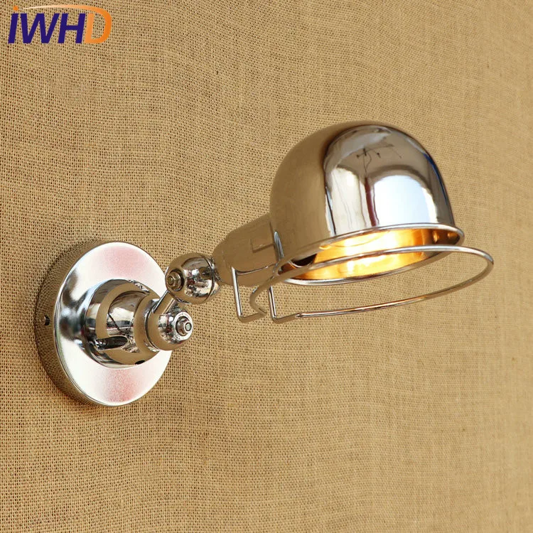 Kopen IWHD Loft Stijl Edison Wandkandelaar Nachtkastje Wandlamp Industriële Vintage Swing Arm Muur Verlichtingsarmaturen Voor Home Indoor Verlichting