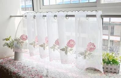 Занавеска пасторальная вышитая кофейная половинная занавеска для кухни