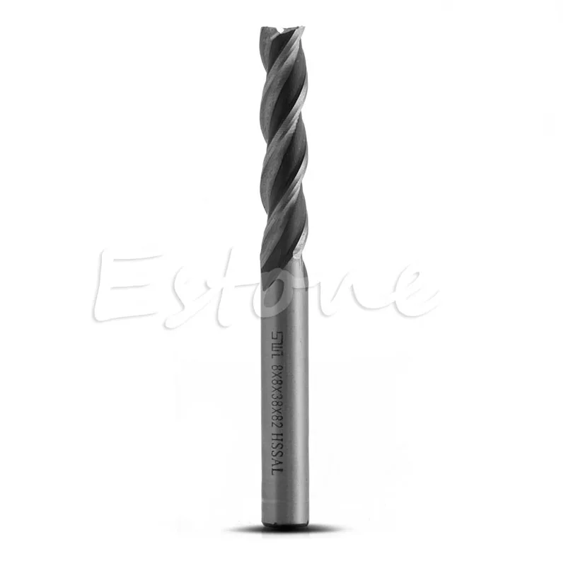 

Extra Long 8*8*38*82mm 3 Flute HSS & Aluminium End Mill Cutter CNC Bit Extended H02