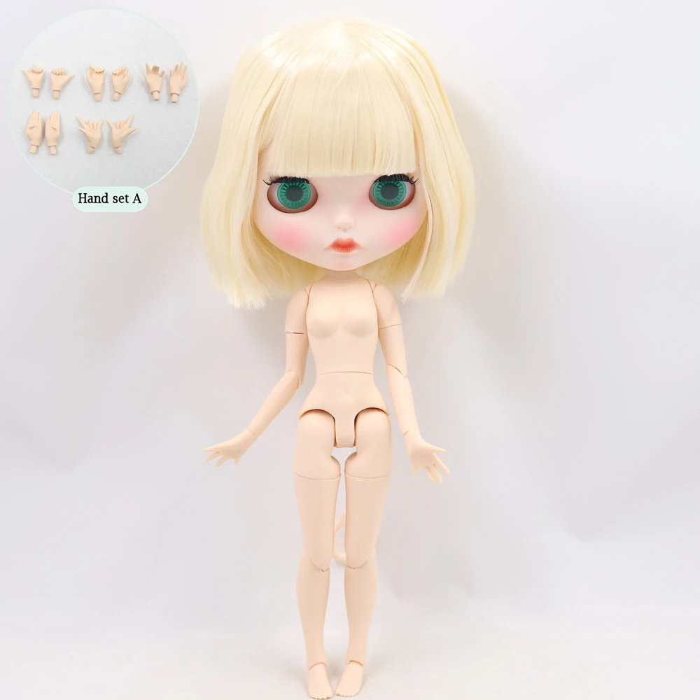 Ледяной обнаженный Blyth кукла No. BL0510 светлые волосы резные губы матовые индивидуальные лица соединение тела 1/6 bjd - Цвет: like the picture