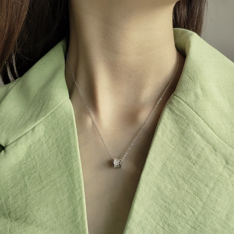 LouLeur 925 пробы Серебряное ожерелье с цирконом натуральный кристалл кулоны ожерелье для женщин индивидуальная Мода новые ювелирные изделия