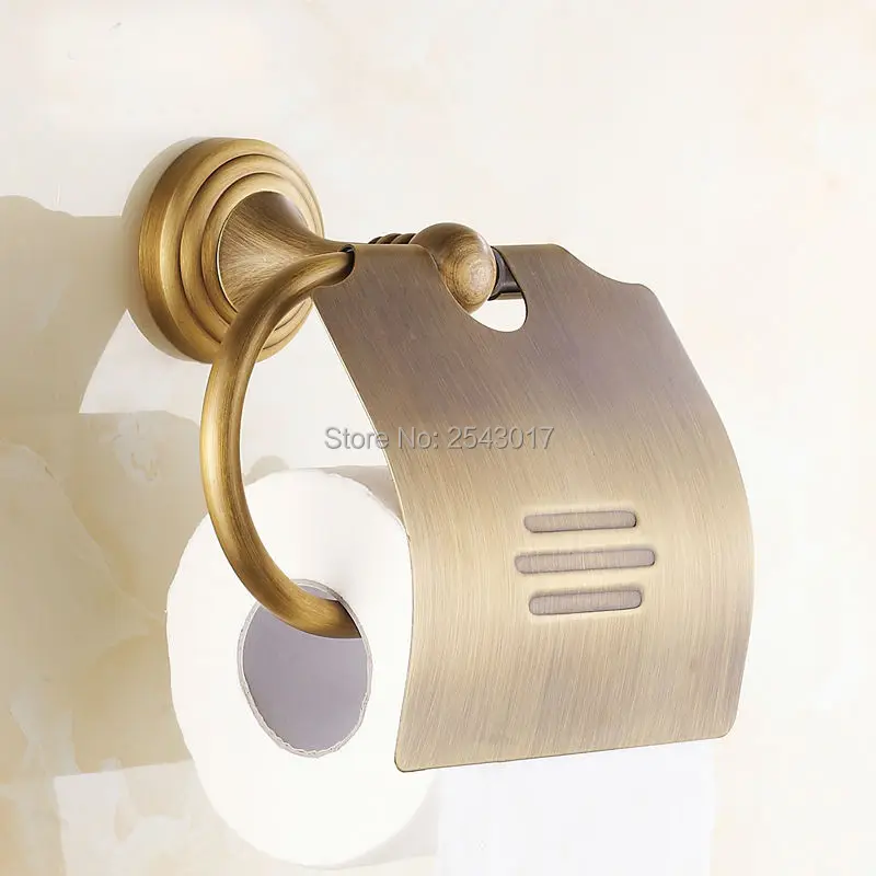 Newly Luxury Wall Mounted Brass Paper Roll Holder Toilet Tissue Box Antique Retro Bathroom Accessories ZR2303 | Обустройство дома