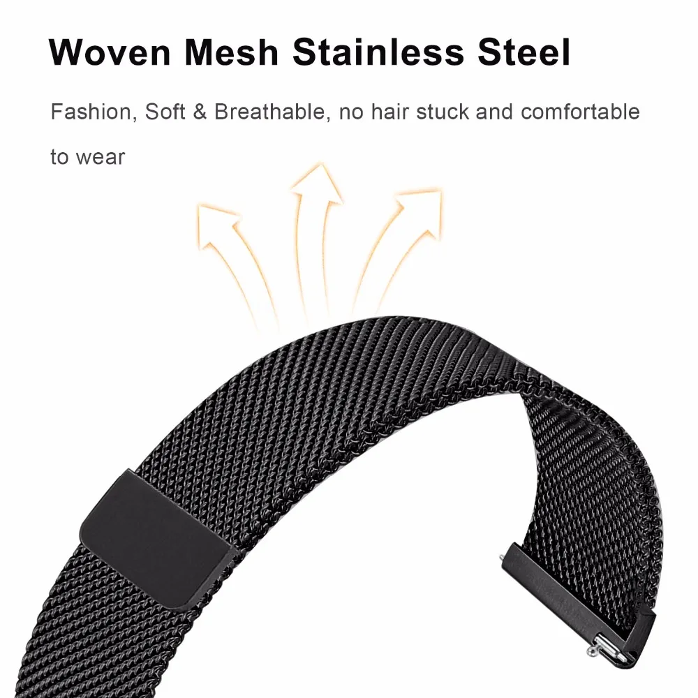 Миланский ремешок для часов из нержавеющей стали 20 мм для Xiaomi Huami Amazfit Bip Bit Pace Lite Youth Watch Band металлические полосы ремешок Blet