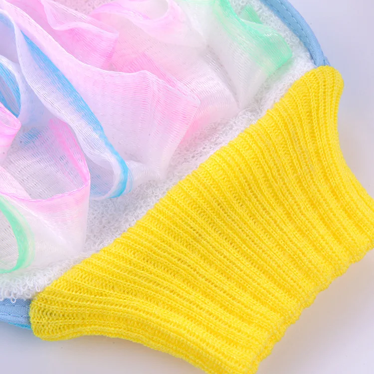 1 шт. полотенце для мытья длинная щетка ванны полотенца сетчатая губка тела