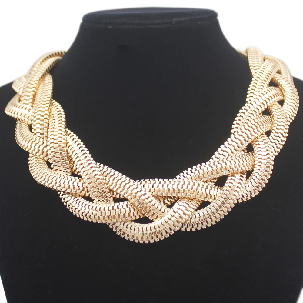 Винтажная Золотая египетская Клеопатра массивная плетеная цепочка в виде змеи