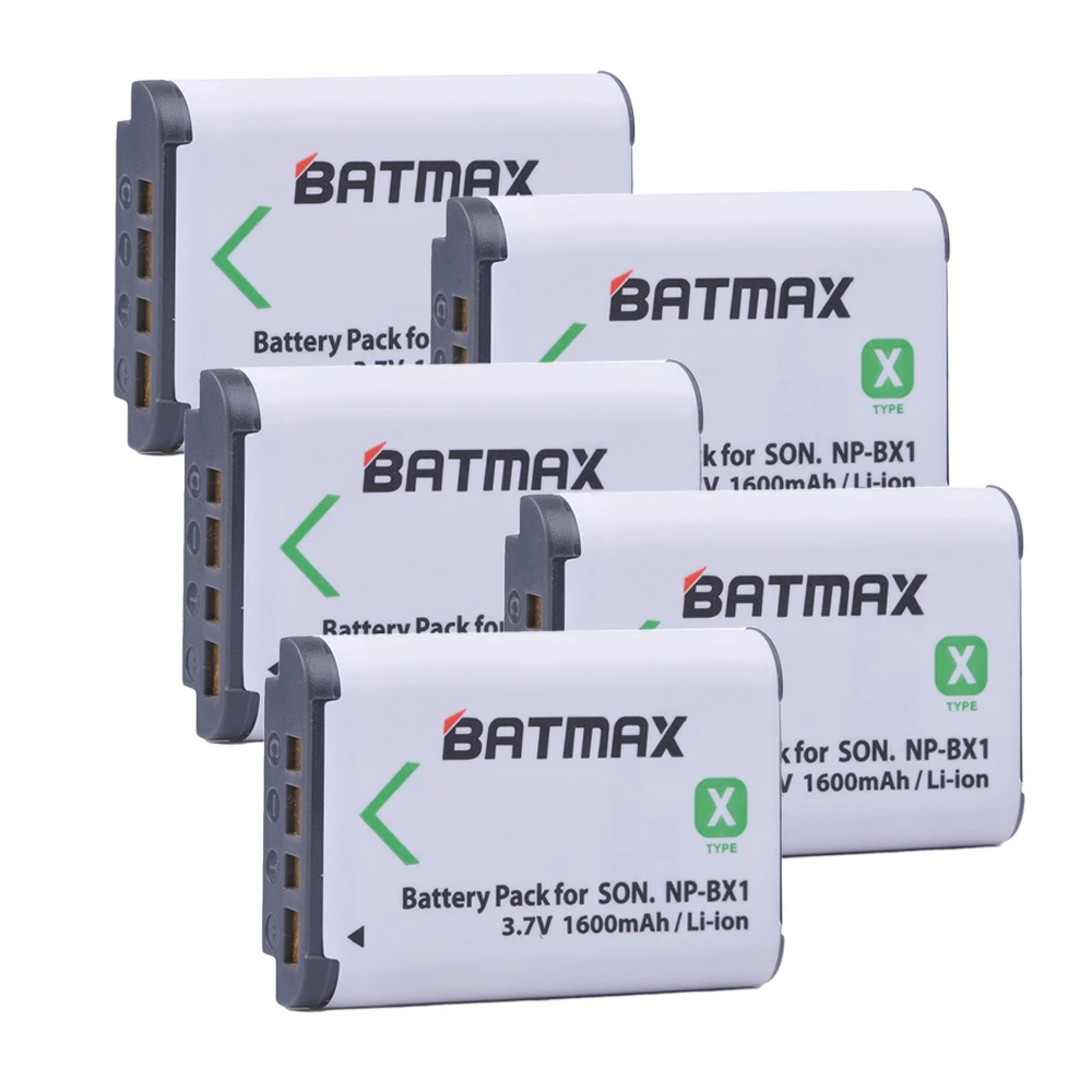 

5Packs NP-BX1 Battery Pack for SONY Camera DSC-RX100 RX1 HDR-AS15 AS10 HX300 WX300 NPBX1 NP BX1 BC-CSXB Camera Battery NP-BX1