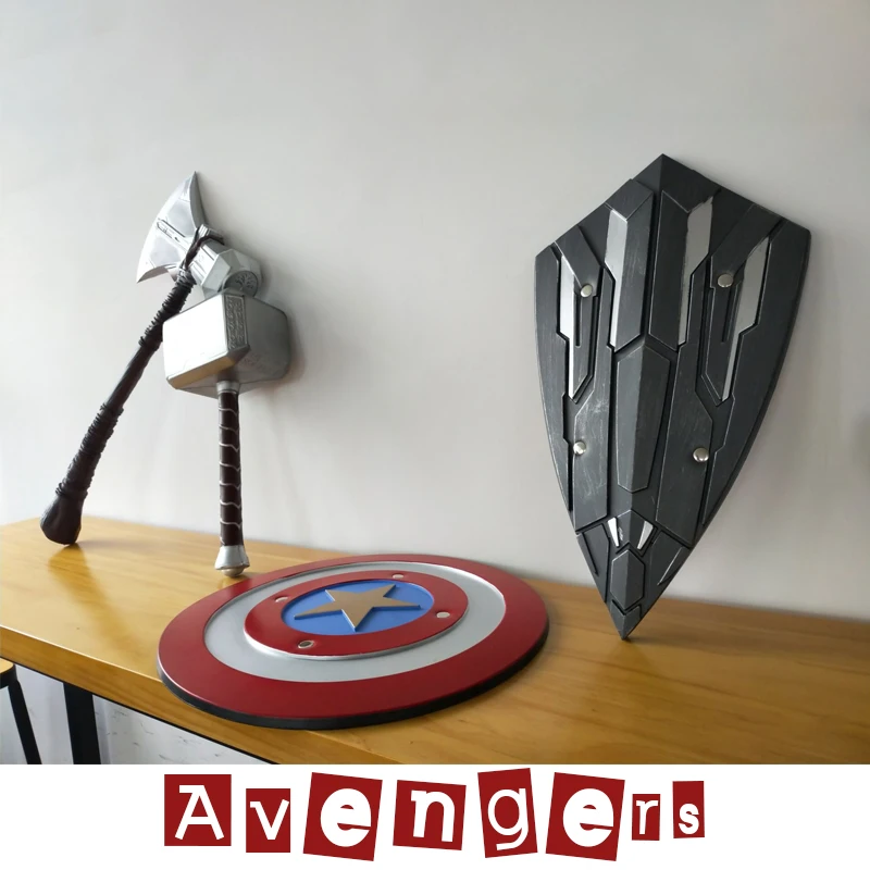 1:1 Thor Axe Hammer Капитан Америка щит Marvel Мстители 4 эндшпиль 1/6 весы ПВХ и ПУ Игрушка