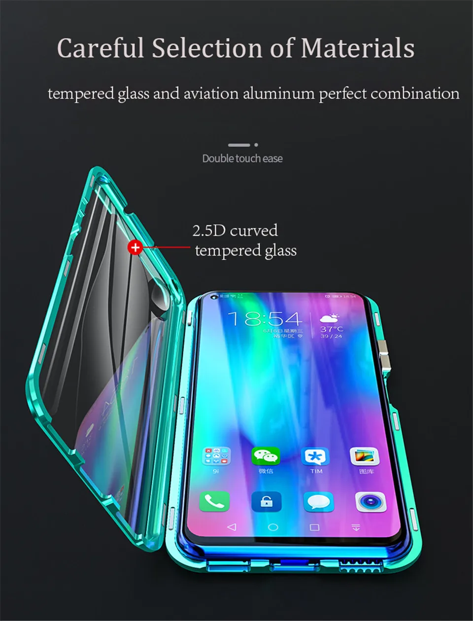 Чехол на Huawei Honor 20 чехол Honor20 Хуавей Хонор 20 про 360 Полный Магнитный чехол Передняя Задняя стеклянная крышка huawei Honor 20 Pro Чехол магнит закаленное стекло крышка