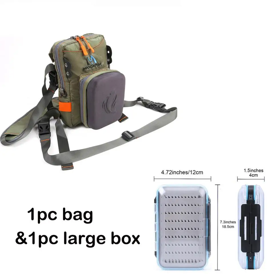 1 bag and 1large box Сумка для ловли нахлыстом Maximumcatch с формованной спинкой для ловли нахлыстом - Цвет: 1 bag and 1large box