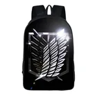 Сумка на плечо для мальчиков и девочек, детский рюкзак Эрена с аниме атака на Титанов для подростков, школьные ранцы