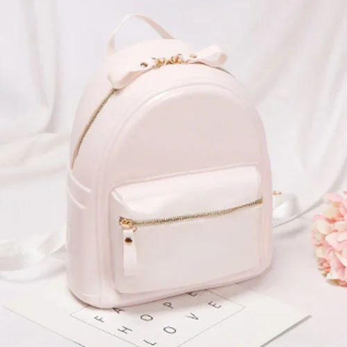 White Summer Candy Color Silica Gel Backpacks Women Fresh Daily Student Book Bags For Teenager Rucksacks Girls Jelly Travel School Bag - Цвет: White