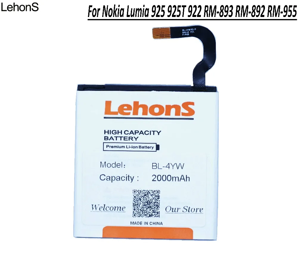 LehonS 1x высококачественный BL-4YW BL4YW BL 4YW мобильный телефон Литий-полимерный