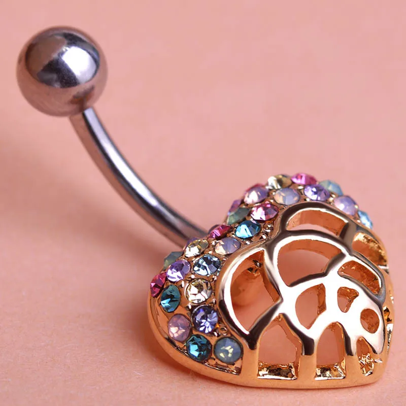 Изогнутые в форме сердца украшения для тела ослепительный пирсинг пупка