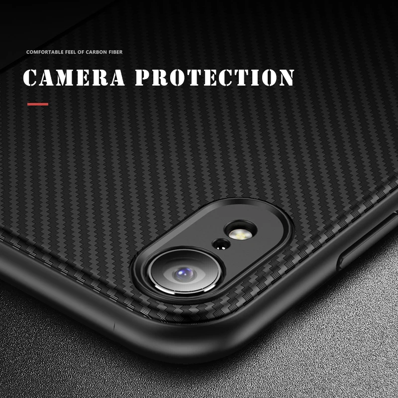 Чехол из углеродного волокна для iphone Xs Max 7 8 Plus 5 5S SE Мягкий Роскошный чехол 6 6s XR X