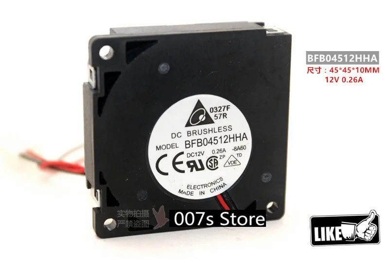 Новый радиатор охлаждения вентилятор для DELTA BFB04512HHA 4 5 см 12V 0.26A 45X45X10mm 3pin двойной