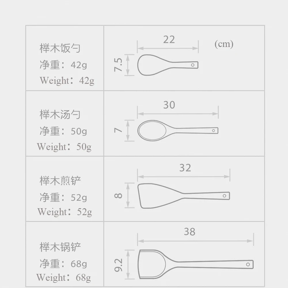 Xiaomi новая кухонная бытовая деревянная посуда Неокрашенная длинная ручка антипригарная сковорода деревянная лопатка ложка суповая ложка