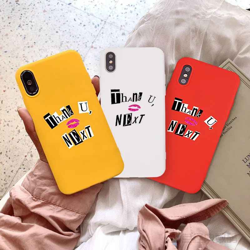 GYKZ Ariana Grande Thank U Next Phone Case For iPhone XS MAX XR X 7 8 6 6s Plus Candy Colors Soft Matte Back Cover Silicone Capa | Мобильные