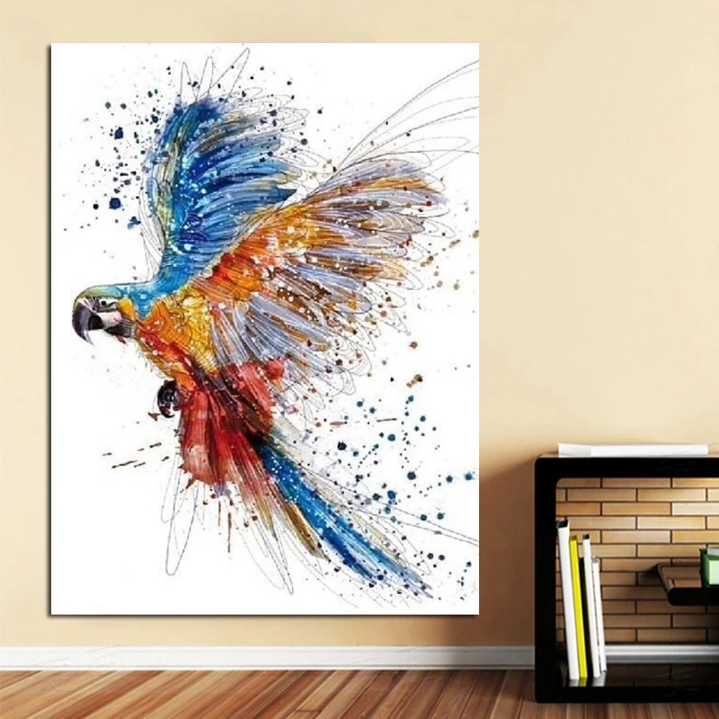 Акварельный Parrot художественный холст Живопись Печать Гостиная Украшение дома