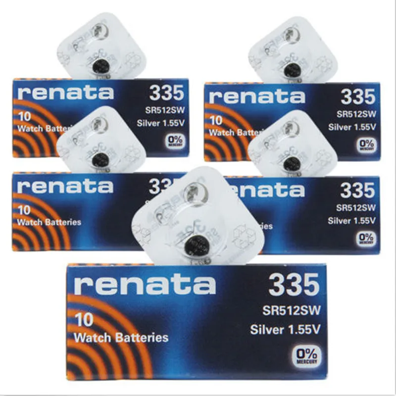 5 шт./лот Оригинальный Renata Swiss Battery 335 SR512SW 1 55 V для часов Серебряный RENATA батарейки