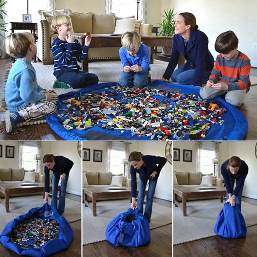150 см игрушка сумка для хранения TIDY Организатор Коврик Legos Портативный малыш 2 в 1