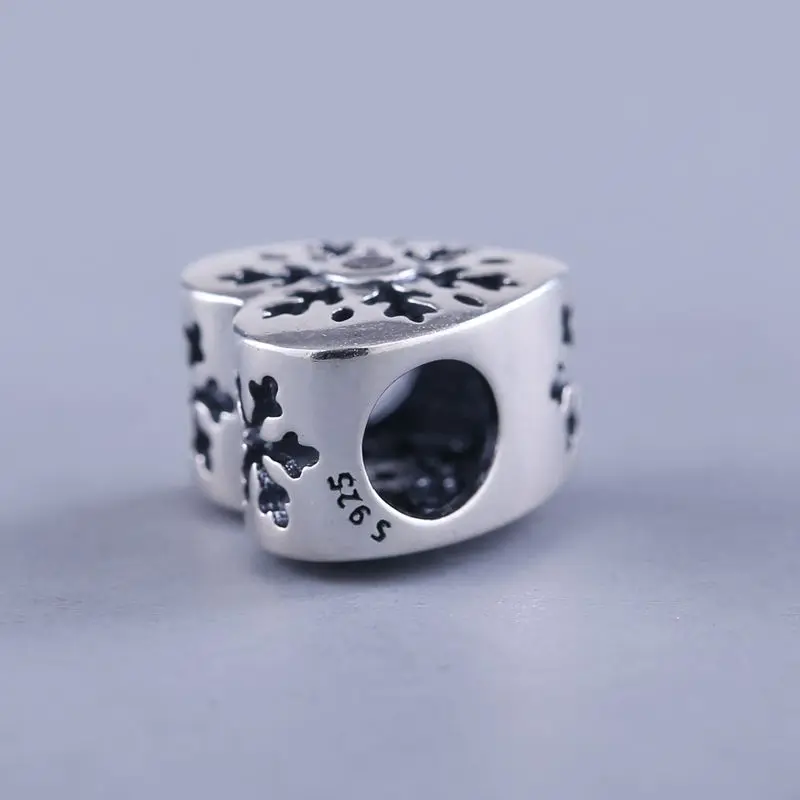 Authentic 925 Sterling Silver Hollow snowflakes Bead Charm Beads Fit Original Pandora Women Bracelets Bangles DIY Charms Jewelry |