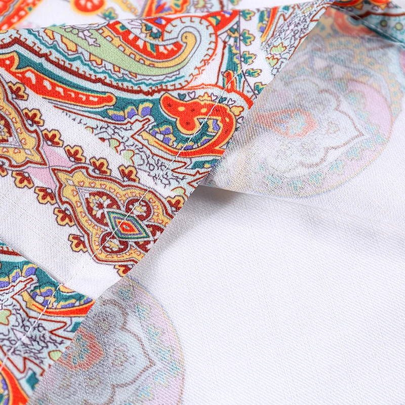 Женские винтажные костюмы LD LINDA DELLA, белый костюм для отпуска из рубашки с цветочным принтом и рукавом-фонариком и шортами мини на ремне, лето