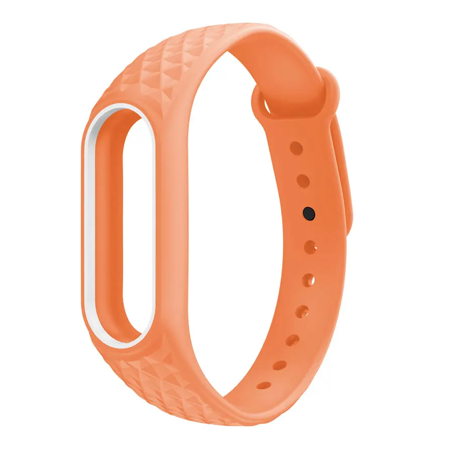 Orange with White 3D Красочные Силиконовые наручные mi band 2 ремешок замена ремешок для часов для оригинальной Xiaomi mi Band 2 браслет - Цвет: Orange with White