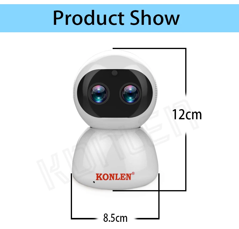 KONLEN двойной объектив ip-камера wifi Smart Auto Tracking PTZ Zoom 1080P HD беспроводной видео детский монитор для домашнего видеонаблюдения