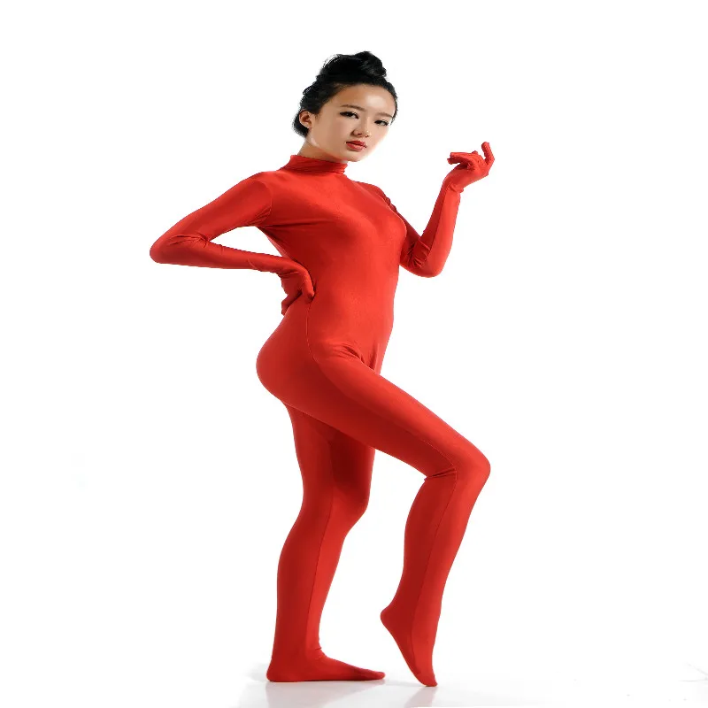 

Customize Catsuit Unitard Spandex Bodysuit Long Sleeve Turtleneck Skin-Tight Body Suit Mock Neck Zentai Dancewear Catsuit