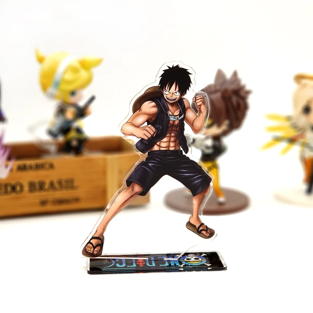 ONE PIECE Monkey D Луффи фигурка на акриловой подставке Модель Двойной боковая пластина