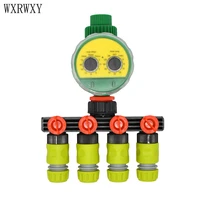 wxrwxy garden irrigation controller 4 way tap 12 hose faucet 4 way splitter timer for watering 16mm shunt four outlets 1set
