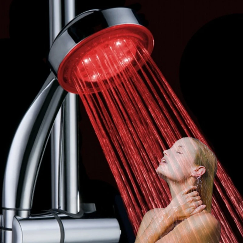Water Power красочные led Насадки для душа ручной Термометры свет Насадки для душа без Батарея Аксессуары для ванной комнаты