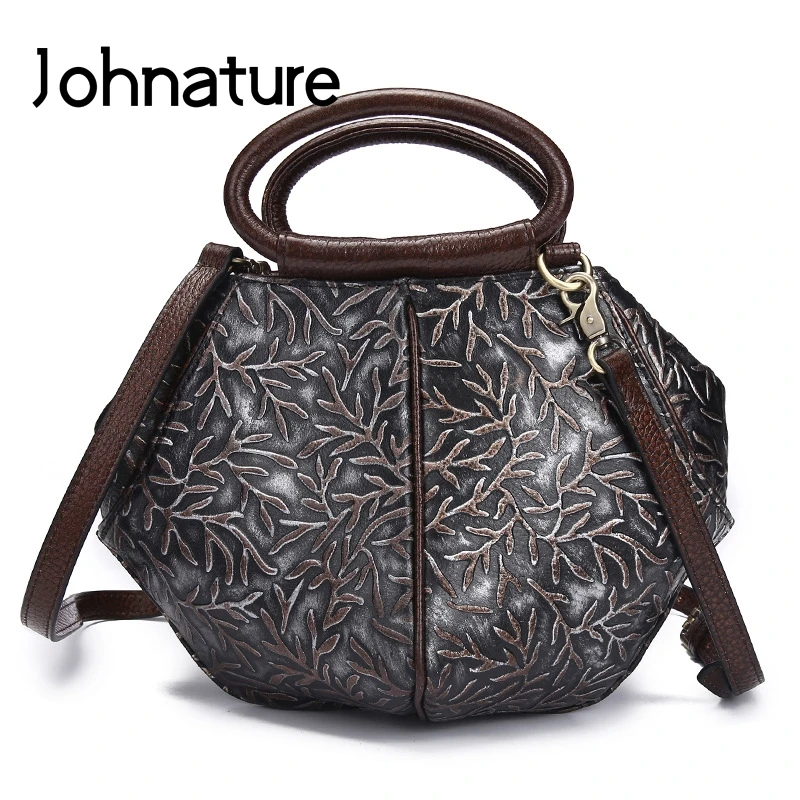 Женская винтажная сумка на молнии Johnature однотонная Сумка-Кроссбоди из