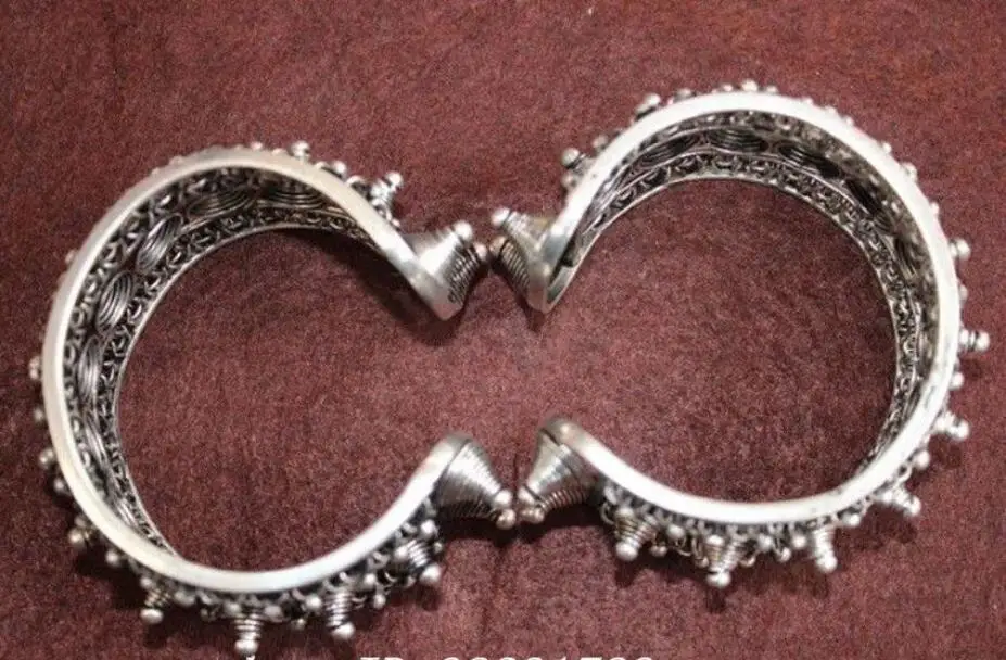 National characteristics Handmade Miao Silver Bracelet Pair &gt 100% Brand New High Quality Fashion free shipping | Украшения и