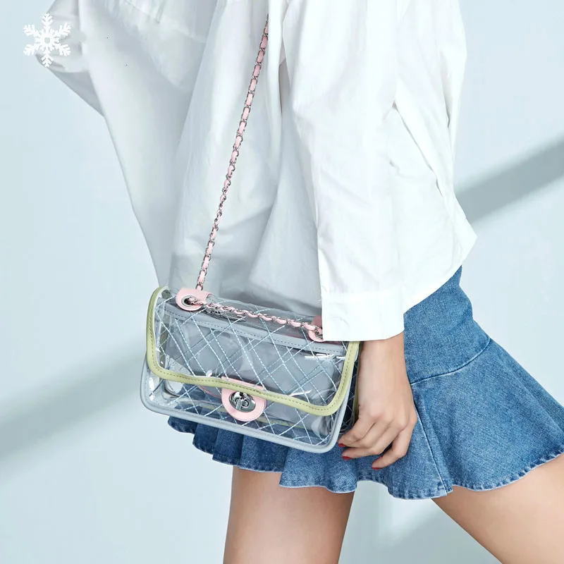 2018 Новый Для женщин сумки на плечо прозрачный пакет ПВХ Желе небольшая сумка
