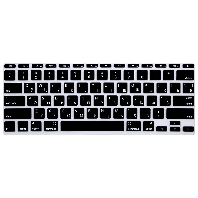 2 цвета, Защитная пленка для клавиатуры США и России для Macbook Air Pro retina, 11 дюймов, чехол для ноутбука Mac book, гелевый Чехол, черный