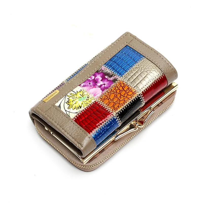 Брендовый женский кошелек 2016 модный дизайнерский короткий из сплит кожи клатч